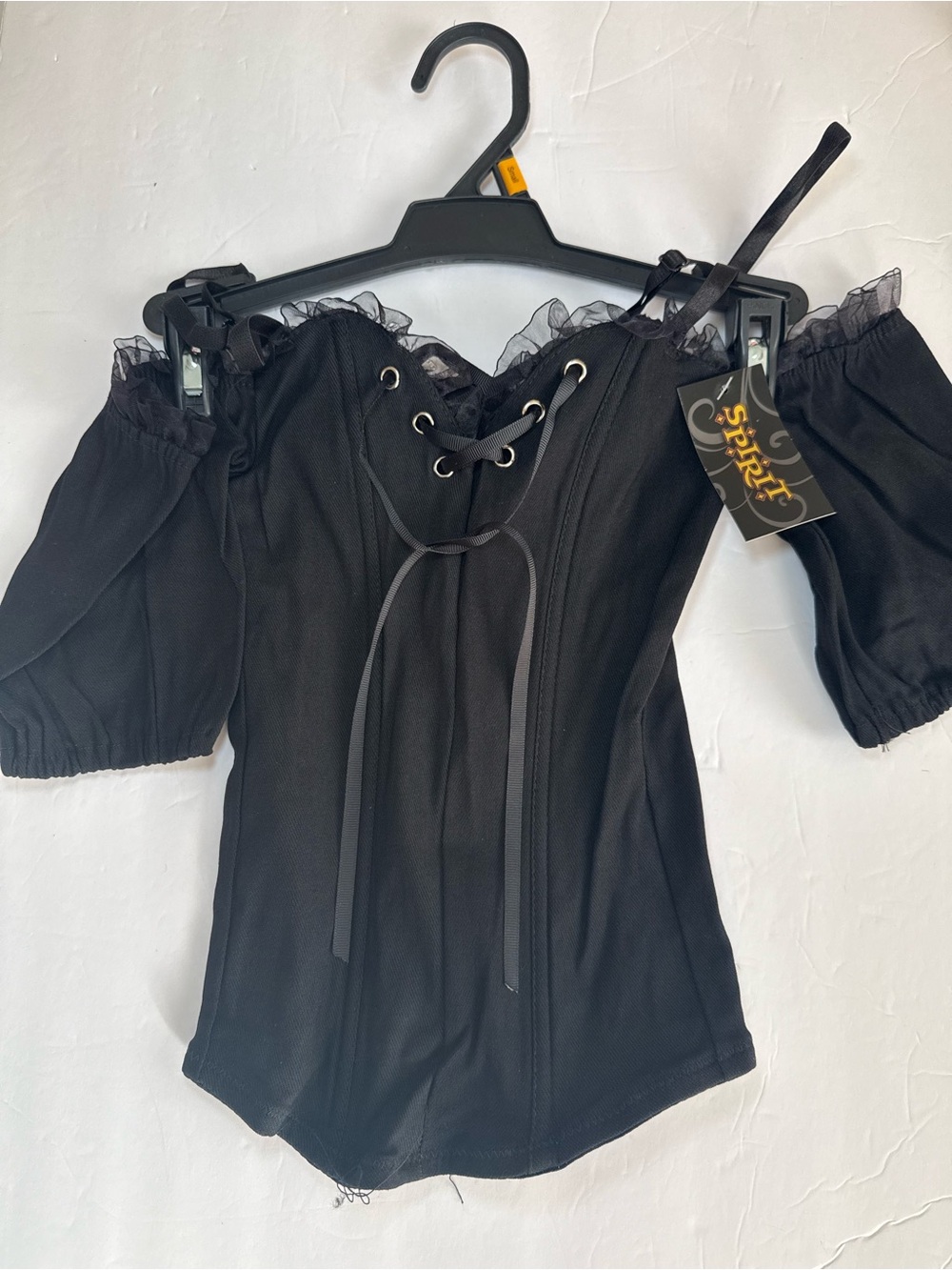 Spirit Halloween Corset-Style Off-Shoulder Top in Black - Size S - NWT